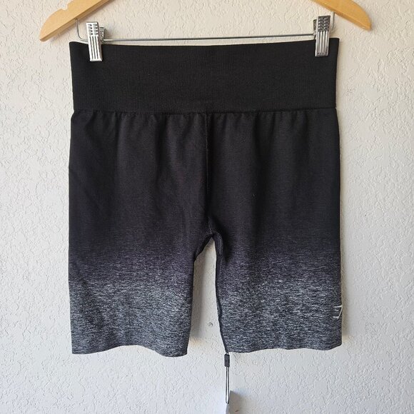 Gymshark Adapt Gray Black Ombre Compression Seamless Bike Shorts Workout XL NWT - Picture 4 of 6